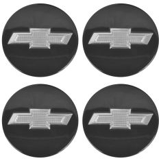 13 Camaro Conv; 10-15 Camaro Cpe; 12-15 Volt Black w/Silver Bowtie Logo Wheel Center Cap Set (GM)