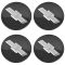 13 Camaro Conv; 10-15 Camaro Cpe; 12-15 Volt Black w/Silver Bowtie Logo Wheel Center Cap Set (GM)
