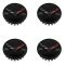 14-16 Chevy Corvette Stingray All Gloss Black ~Cross-Flag~ Logoed Center Cap (Set of 4) (GM)