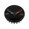14-16 Chevy Corvette Stingray All Gloss Black ~Cross-Flag~ Logoed Center Cap (Set of 4) (GM)