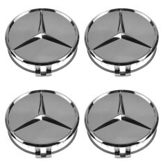 90-14 MB C CL CLA CLS E G ML GL GLK S SL SLK Chrome w/Raised Chrome Star Wheel Center Cap Set /4(MB)
