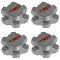 07-14 FJ Cruiser; 01-14 Tacoma (w/16, 6 Spoke Whl) Silver & Red ~TRD~ Ctr Cap Set of 4 (Toyota)