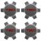 07-14 FJ Cruiser; 01-14 Tacoma (w/16, 6 Spoke Whl) Silver & Red ~TRD~ Ctr Cap Set of 4 (Toyota)
