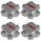 07-14 FJ Cruiser; 01-14 Tacoma (w/16, 6 Spoke Whl) Silver & Red ~TRD~ Ctr Cap Set of 4 (Toyota)