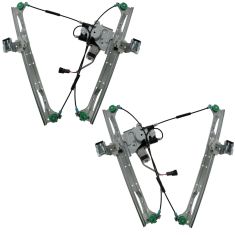 02-09 GMC Envoy Olds Saab Pwr Wdw Regulator w/Motor PAIR