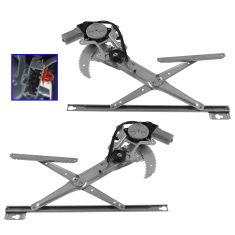 92-95 Honda Civic 4dr Pwr Window Reg w/Mtr Front Pair