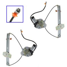 01-05 Honda Civic 4 DR Pwr Wdw Reg & Motor USA Rear Pair