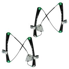 00-02 Lincoln LS Front Door Power Window Regulator (w/o Motor) PAIR