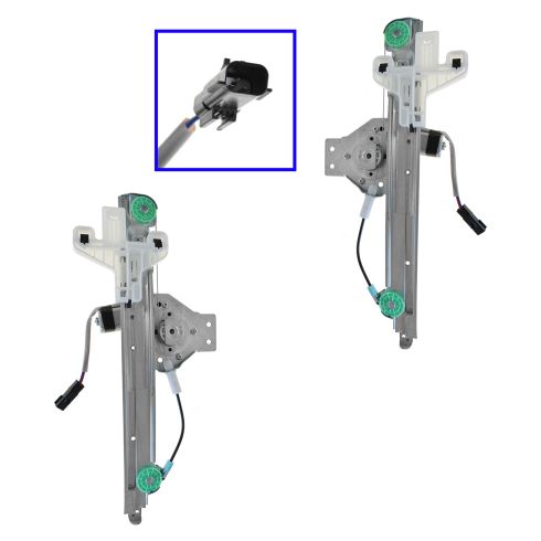 07-11 Dodge Caliber Rear Door Power Window Regulator w/Motor PAIR