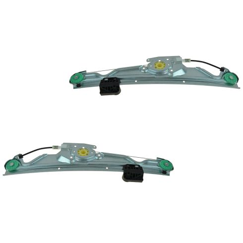 04-10 BMW 5 Series Rear Door Power Window Regulator w/o Motor PAIR