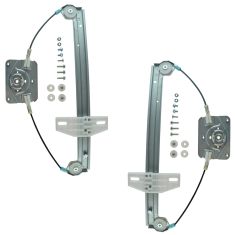 06-12 Audi A3 Rear Door Power Window Regulator w/o Motor PAIR