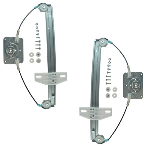 06-12 Audi A3 Rear Door Power Window Regulator w/o Motor PAIR