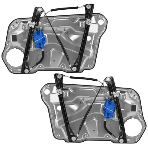 99-11 VW Golf Front Door Power Window Regulator w/o Motor (w/Panel) Pair