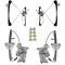 99-04 Alero; 99-05 Grand Am 4DR Front & Rear Door Pwr Wdw Reg w/Motors & Sash Clip Kit (Set of 12)
