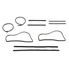 1976-86 Jeep CJ Scrambler Wrangler with Stationary Vent Window 10pc. Door Weatherstrip Seal Set