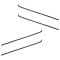 70-93 Ford L-Series Heavy Duty Truck Front Door Window Weatherstrip Sweep Kit (Set of 4)