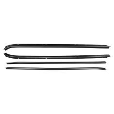 70-81 Chevy Pontiac Camaro Firebird Window Sweep 4 Piece Set with Round Chrome B